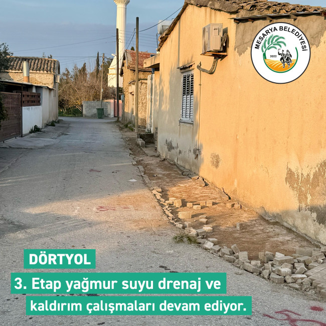 DÖRTYOL 3, ETAP YAĞMUR SUYU DRENAJ VE KALDIRIM ÇALIŞMALARINA BAŞLANDI.