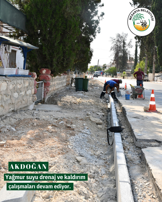 AKDOĞAN&#039;DA ALTYAPI ÇALIŞMALARI DEVAM EDİYOR.